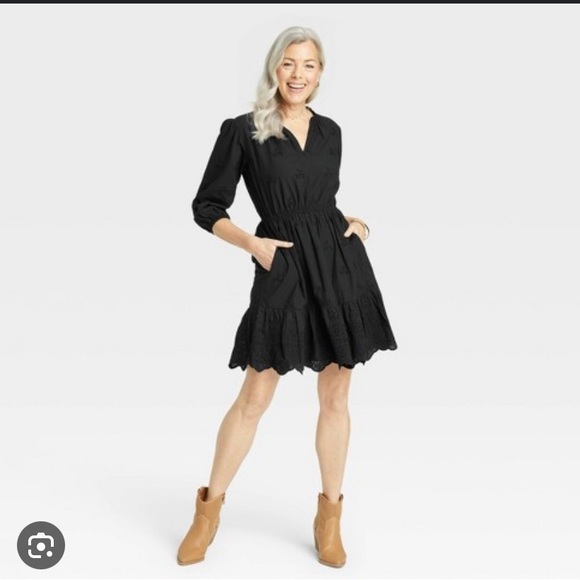 NWOT Knox Rose Eyelet Detail 3/4 Sleeve Dress - Picture 1 of 6
